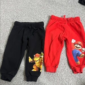 H&M Kids Super Mario & Bowser Jogger Pants - Red and Black